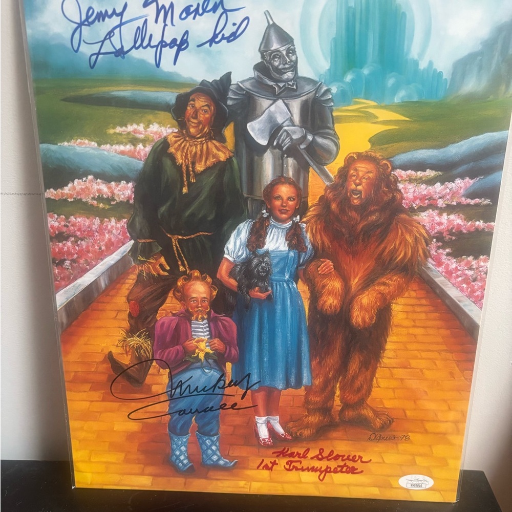 Wizard of Oz - Artist Portrait Autographed by 3 Original Cast Members